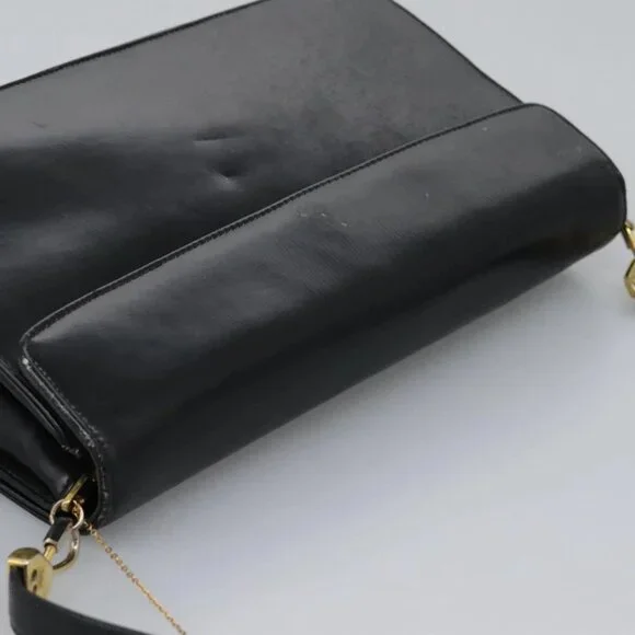 Christian Dior Shoulder Bag Calf leather Black Auth